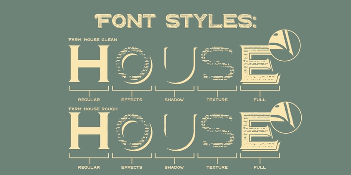 Farm House Effects Font preview